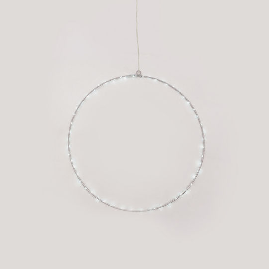 Aca Illuminated Christmas Metal Figure Ball Silver 30x30x30cm