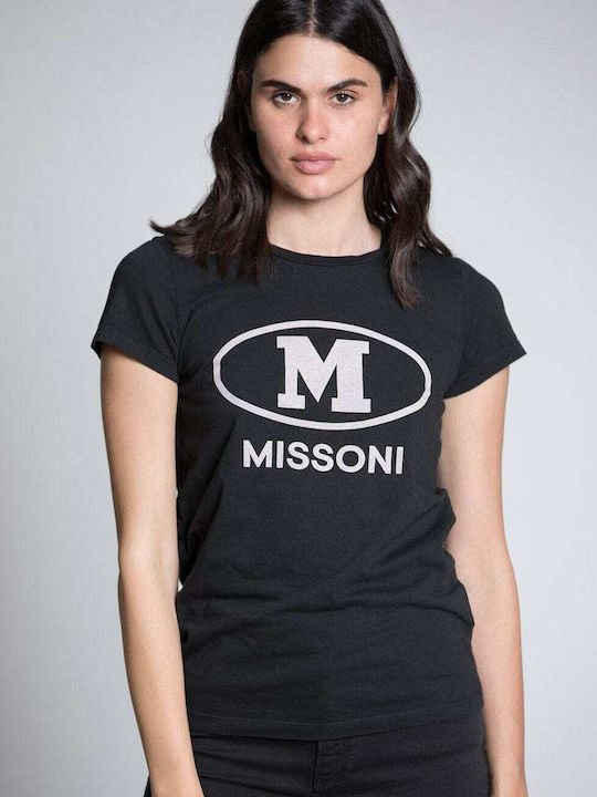 M Missoni Tricou negru cu logo