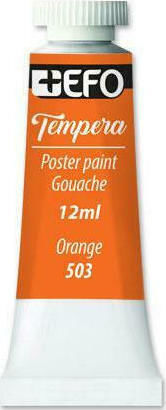 +Efo Tempera Poster Paint Tempera Farben Orange 503 in Röhre 12ml 12Stück
