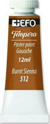 +Efo Tempera Poster Paint Темперни бои 512 Изгоряла сиена в Туба 12мл 12бр