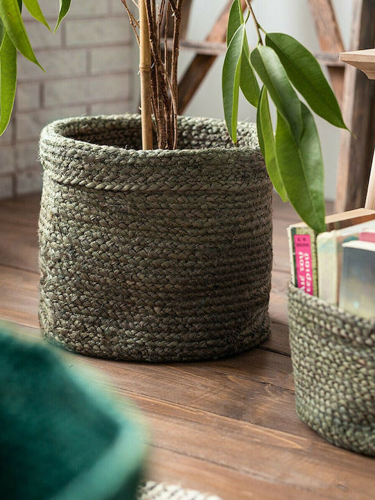 Wicker Decorative Basket Odette Χακί 32x32x32εκ. Gofis Home