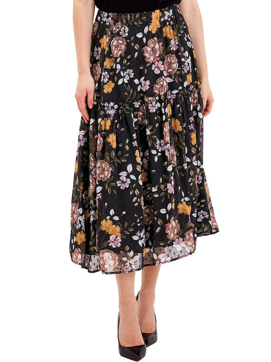 BYOUNG 'GINNI' MIDI CLOSS SKIRT FOR WOMEN 20808566-80001 (80001/BLACK)