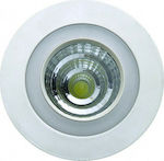 Spot Light Στρογγυλό Μεταλλικό Χωνευτό Σποτ με Ενσωματωμένο LED και Θερμό Λευκό Φως SMD & COB 6+6W σε Λευκό χρώμα 12x12cm