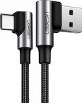Ugreen Winkel (90°) / Geflochten USB 2.0 Kabel USB-C männlich - USB-A 18W Gray 0.5m (20855)