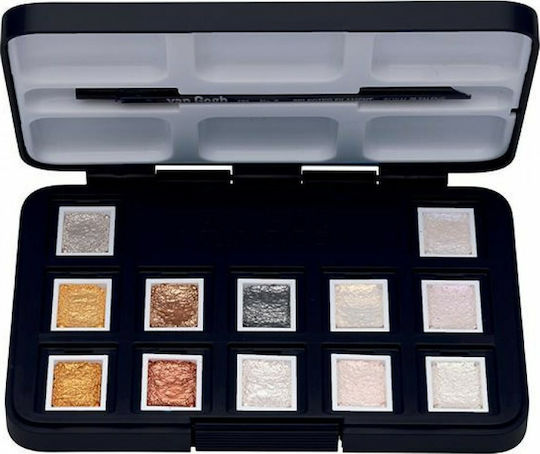 Royal Talens Van Gogh Pocket Box Set of Watercolours Multicolored with Brush 12pcs