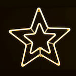 Aca Plastic Illuminated Christmas Decorative Pendant Star 55x55x55εκ. Θερμό Λευκό