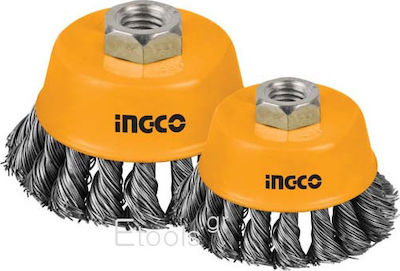 Ingco Angle Wheel Wire Brush 75mm Braided Bell Μ14 WB20751