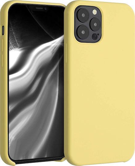 KWmobile Soft Flexible Rubber Back Cover Silicone Yellow (iPhone 12 / 12 Pro)