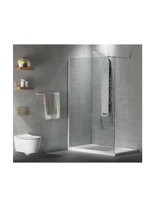 Devon Iwis Walk-in Διαχωριστικό Ντουζιέρας 97-99x200cm Clean Glass White Matt