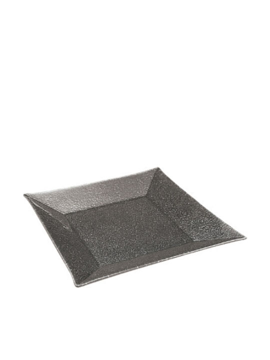 Lukanda Teller Untiefe Platz Glas Gray 25x25cm 12Stück