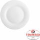 Cok Spain Plate Shallow Glass White with Diameter 25cm 6pcs