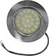 Adeleq Round Plastic Recessed Spot with Integrated LED and Warm White Light SMD 4W Silver 7x7cm.