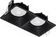 Viokef Fino Paralelogram Metalic Spot Încorporat cu Soclu GU10 Dublu Negru 15x7.5cm. 1buc