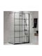 Devon Iwis Decor Walk-in Διαχωριστικό Ντουζιέρας 100x200cm Clean Glass Black Matt
