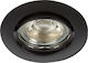 VK Lighting Rund Metallisch Einbau Spot mit Fassung GU10 Beweglich Schwarz 8.4x8.4cm. 1Stück