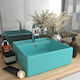 vidaXL Countertop Sink Ceramică 41x41cm Green