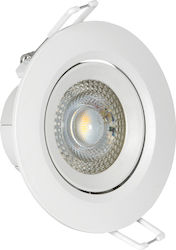 VK Lighting Round Plastic Recessed Spot with Integrated LED and Natural White Light 5W Adjustable White 9x9cm. 1pcs VK Lighting Round Plastic Recessed Spot with Integrated LED and Natural White Light 5W Adjustable White 9x9cm. 1pcs