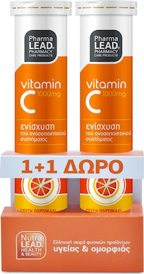 Pharmalead Vitamin C Βιταμίνη για Ενέργεια & Ανοσοποιητικό 1000mg Πορτοκάλι 40 αναβράζοντα δισκία
