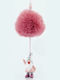 Hanging Santa Claus Fabric Pink 7x7cm