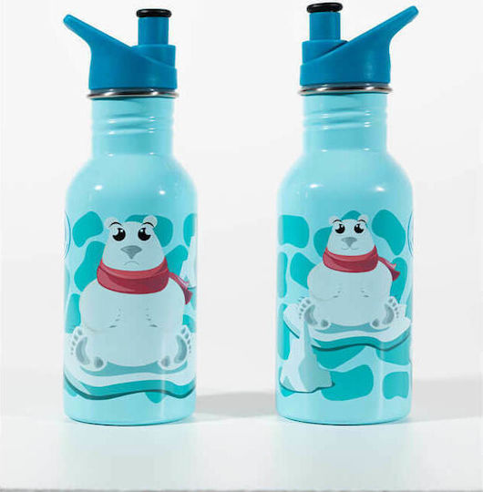 Water Revolution Kids Water Bottle Stainless Steel Light Blue 500ml