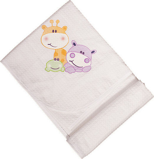 Mother Baby Blanket Cot Zoo Waffle Pink 80x130cm