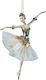 Lianos Christmas Plastic Ballerina Ornament White 10x17cm