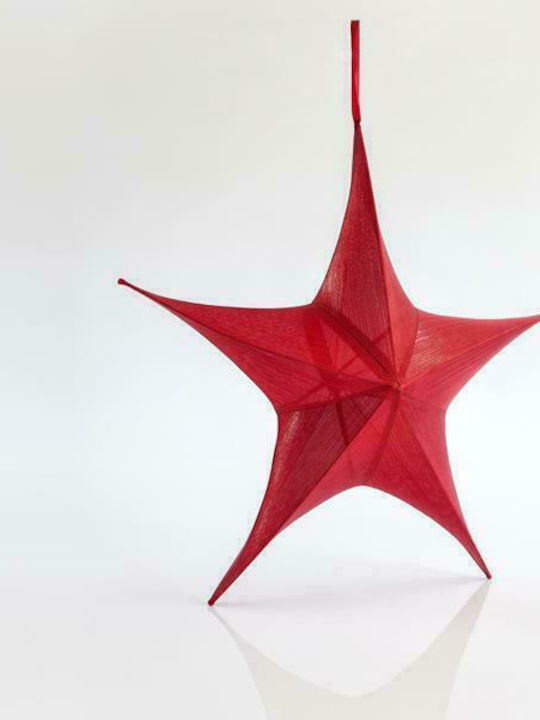 Χριστουγεννιάτικο Διακοσμητικó Κρεμαστό Αστέρι Υφασμάτινο Κόκκινο 44x80εκ.