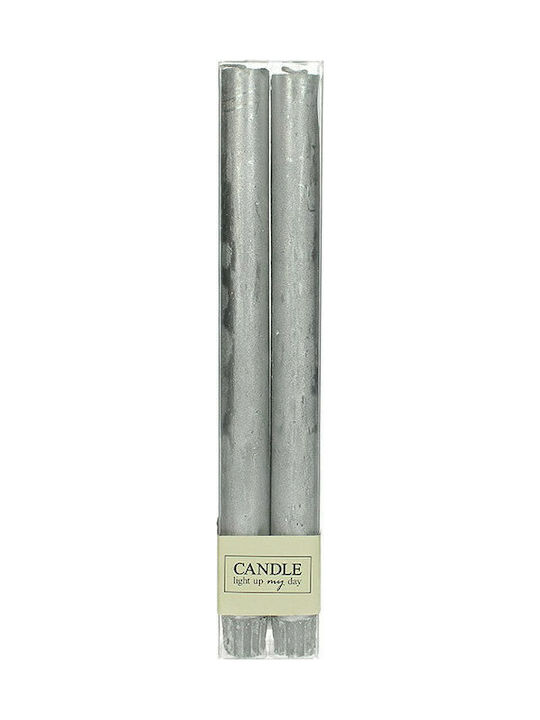 Zaros Scented Candle Taper Silver 27cm 4pcs