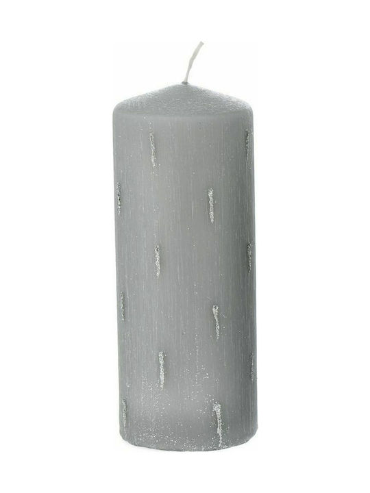 Iliadis Decorative Candle Βροχή Ρόλεϊ Ράφλες Grey 7x18cm 1pcs