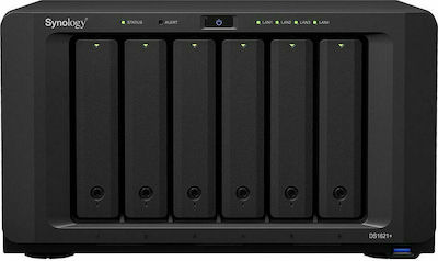 Synology DiskStation DS1621+ NAS Turm mit 6 Steckplätzen für HDD/SSD und 4 Ethernet-Anschlüsse