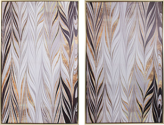 Fylliana Black-White-Gold Рамка Платнен 80x50см
