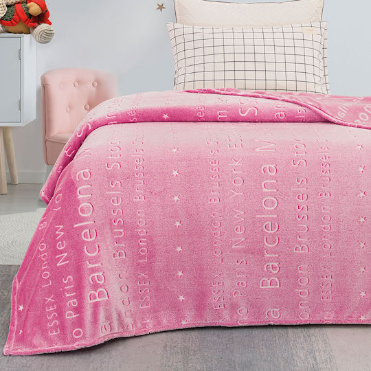 Beauty Home Κουβέρτα Fleece Φωσφορίζουσα Ροζ 160x220εκ.