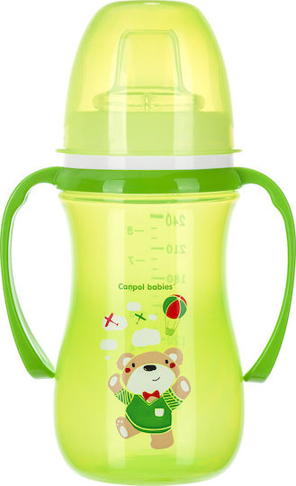Canpol Babies EasyStart Sweet Fun Lernbecher Kunststoff mit Griffen Grün für 6m+m+ 240ml