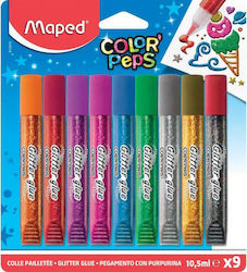 Maped Color'Peps Κόλλα Glitter Πολύχρωμη 10.5ml 9τμχ