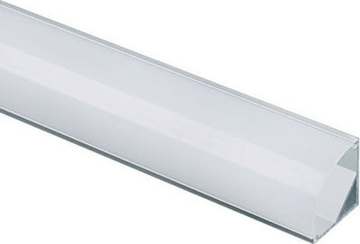 Aca Corn External Angular LED Strip Aluminum Profile with Opal Cover 200x1.5x1.5cm