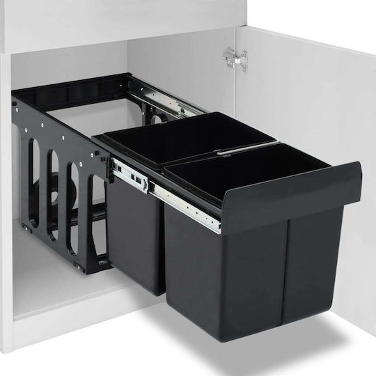 vidaXL vidaXL Mülleimer Mit Soft Close Für Schrank Kunststoff Schwarze 36lt