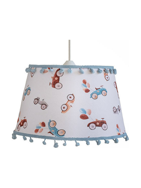 Oxygen Vintage Race Cars Single Bulb Kids Lighting Pendant of Fabric