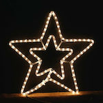 Decolight Plastic Illuminated Christmas Decorative Desktop Star 57x57εκ. White XLTDOUBLE3SW