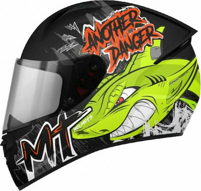 MT Stinger A1 Danger Matt Fluo Orange Κράνος Μηχανής Full Face 1450gr