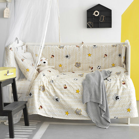 Palamaiki Βρεφικό Κουβερλί AEK 3 110x150cm Yellow