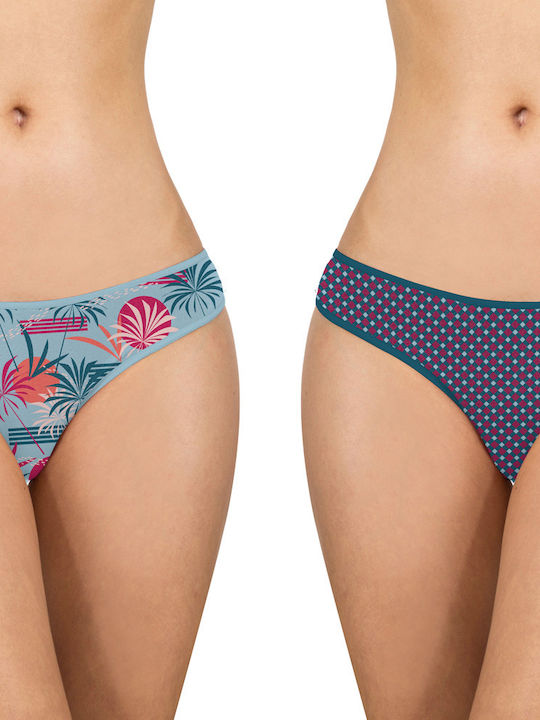 Women's Slip 2Pack Light Blue/Green