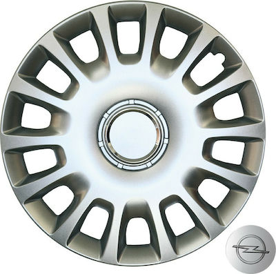 Croatia Cover Car Hubcap Set Opel Corsa D with Opel Emblem 14" 4pcs Silver