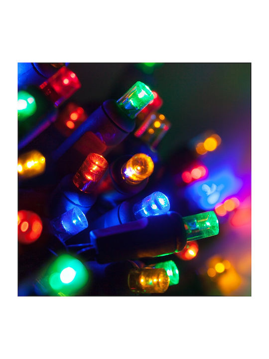 240 Λαμπάκια LED 12μ Πολύχρωμα σε Σειρά με Πράσινο Καλώδιο και Προγράμματα TnS