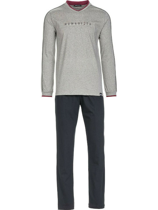 Vamp Men's Winter Cotton Pajamas Set Gray