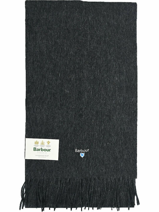 Barbour Plain Lambswool Men's Wool Scarf Gray