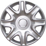 Croatia Cover Car Hubcap Set Peugeot 207/307 with Peugeot Emblem 15" 4pcs Silver