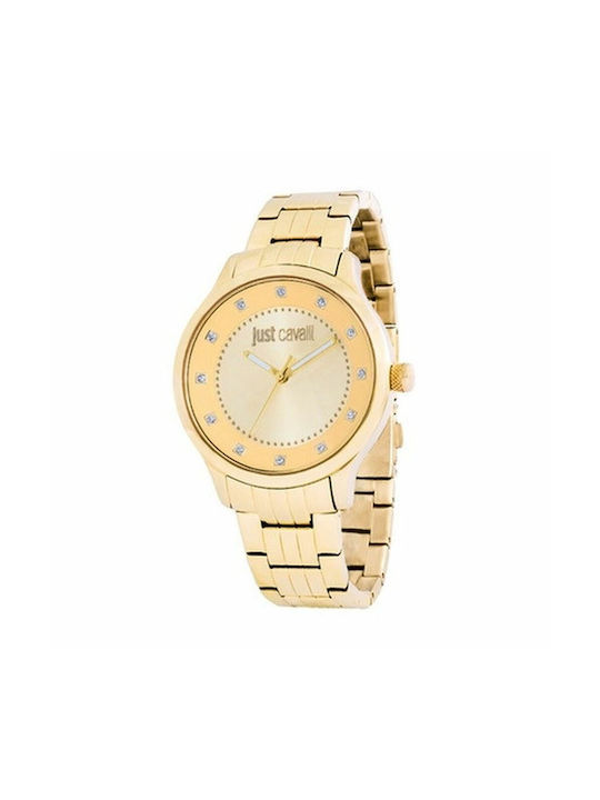 Just Cavalli Huge Uhr mit Gold Metallarmband