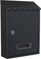 FFG Външна Пощенска Кутия Металик в Черен Цвят 30.5x7x21.5см