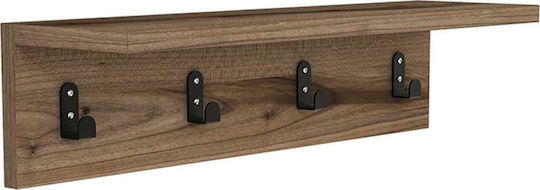 Pakketo Mulan Wooden Walnut 4 Hooks 60x16x14.5cm Pakketo Mulan Wooden Walnut 4 Hooks 60x16x14.5cm