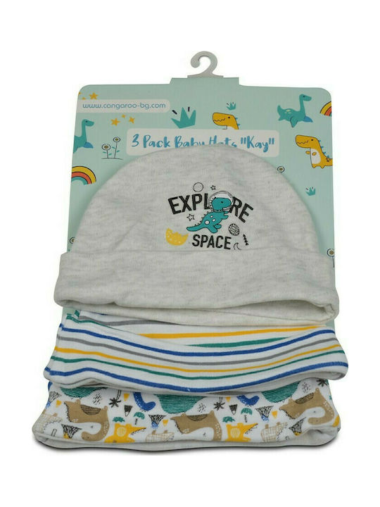 Cangaroo Explore Space Kids Beanies Set Fabric Multicolored for Newborn 3pcs
